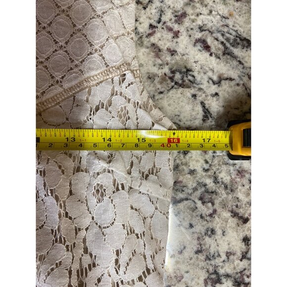 Cato Womens Sheath Mini Dress Size 8 White Crochet High Neck Sleeveless - Picture 5 of 7